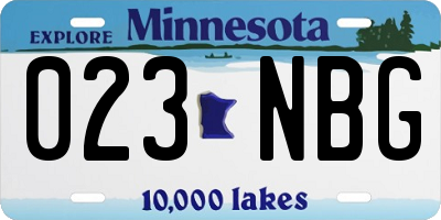 MN license plate 023NBG