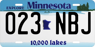 MN license plate 023NBJ