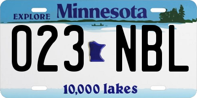 MN license plate 023NBL