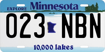 MN license plate 023NBN