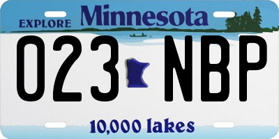 MN license plate 023NBP