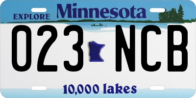 MN license plate 023NCB