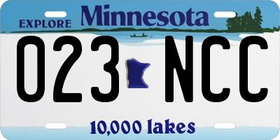 MN license plate 023NCC