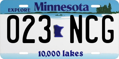 MN license plate 023NCG
