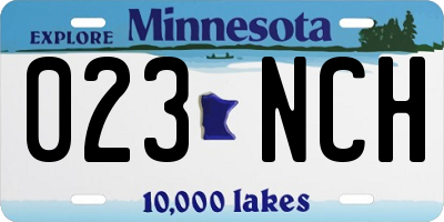 MN license plate 023NCH