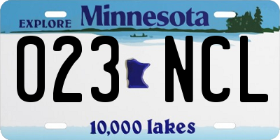 MN license plate 023NCL