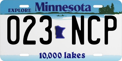MN license plate 023NCP