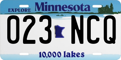 MN license plate 023NCQ