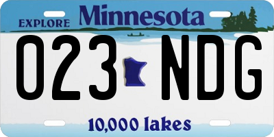 MN license plate 023NDG