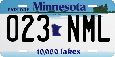 MN license plate 023NML