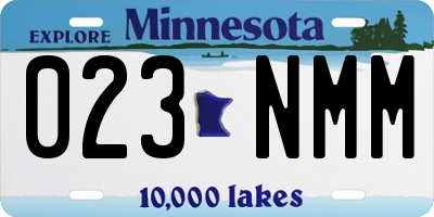MN license plate 023NMM
