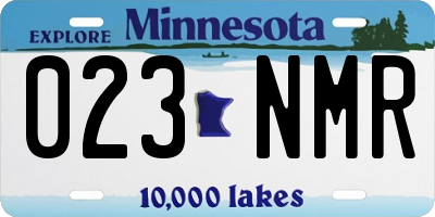 MN license plate 023NMR