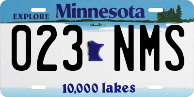 MN license plate 023NMS