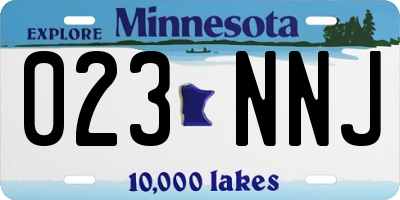 MN license plate 023NNJ