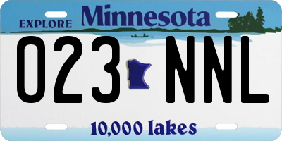 MN license plate 023NNL