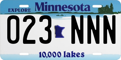 MN license plate 023NNN
