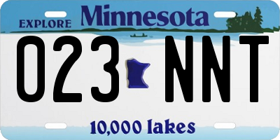 MN license plate 023NNT