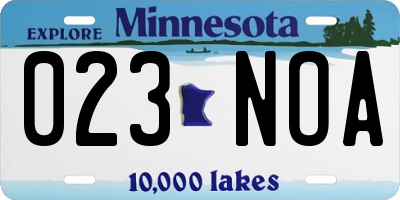 MN license plate 023NOA