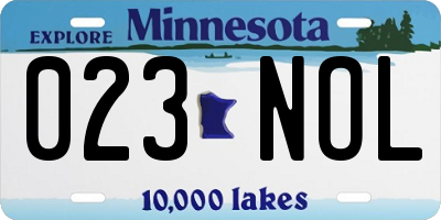 MN license plate 023NOL