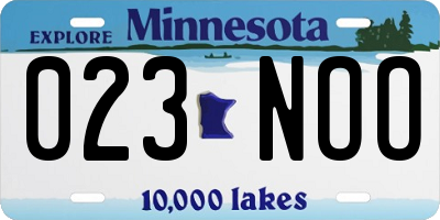 MN license plate 023NOO