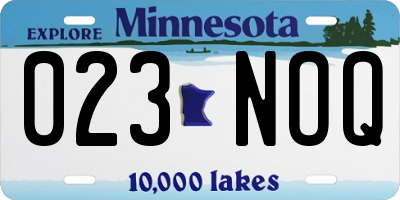 MN license plate 023NOQ