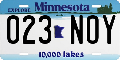 MN license plate 023NOY