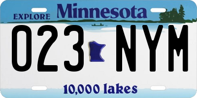 MN license plate 023NYM