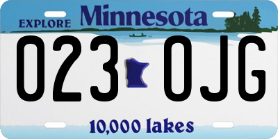 MN license plate 023OJG