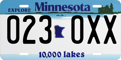 MN license plate 023OXX