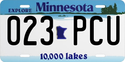 MN license plate 023PCU
