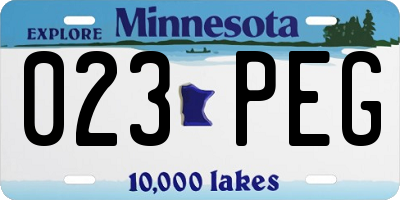 MN license plate 023PEG