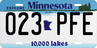 MN license plate 023PFE