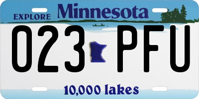 MN license plate 023PFU