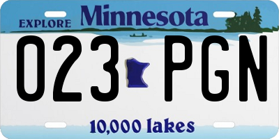 MN license plate 023PGN