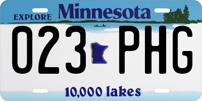 MN license plate 023PHG