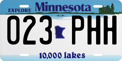 MN license plate 023PHH