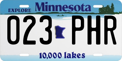 MN license plate 023PHR