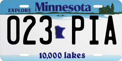 MN license plate 023PIA