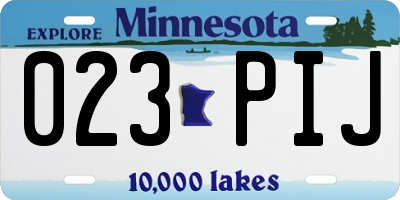 MN license plate 023PIJ