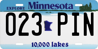 MN license plate 023PIN