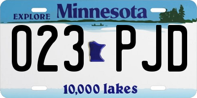 MN license plate 023PJD