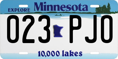 MN license plate 023PJO