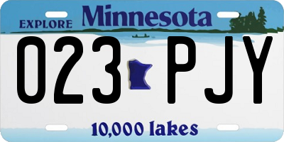 MN license plate 023PJY