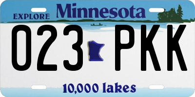 MN license plate 023PKK