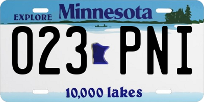 MN license plate 023PNI