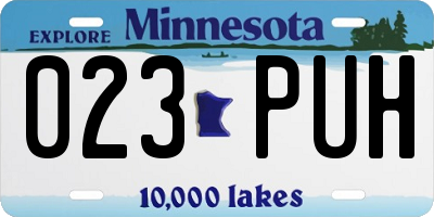 MN license plate 023PUH