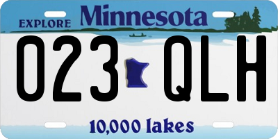 MN license plate 023QLH