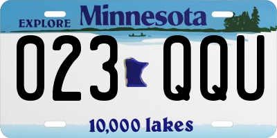 MN license plate 023QQU