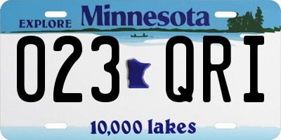 MN license plate 023QRI