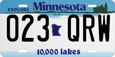 MN license plate 023QRW